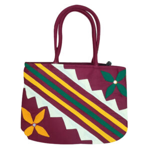 11 × 8 Inch Cotton Bag – Traditional Odisha Design - Black