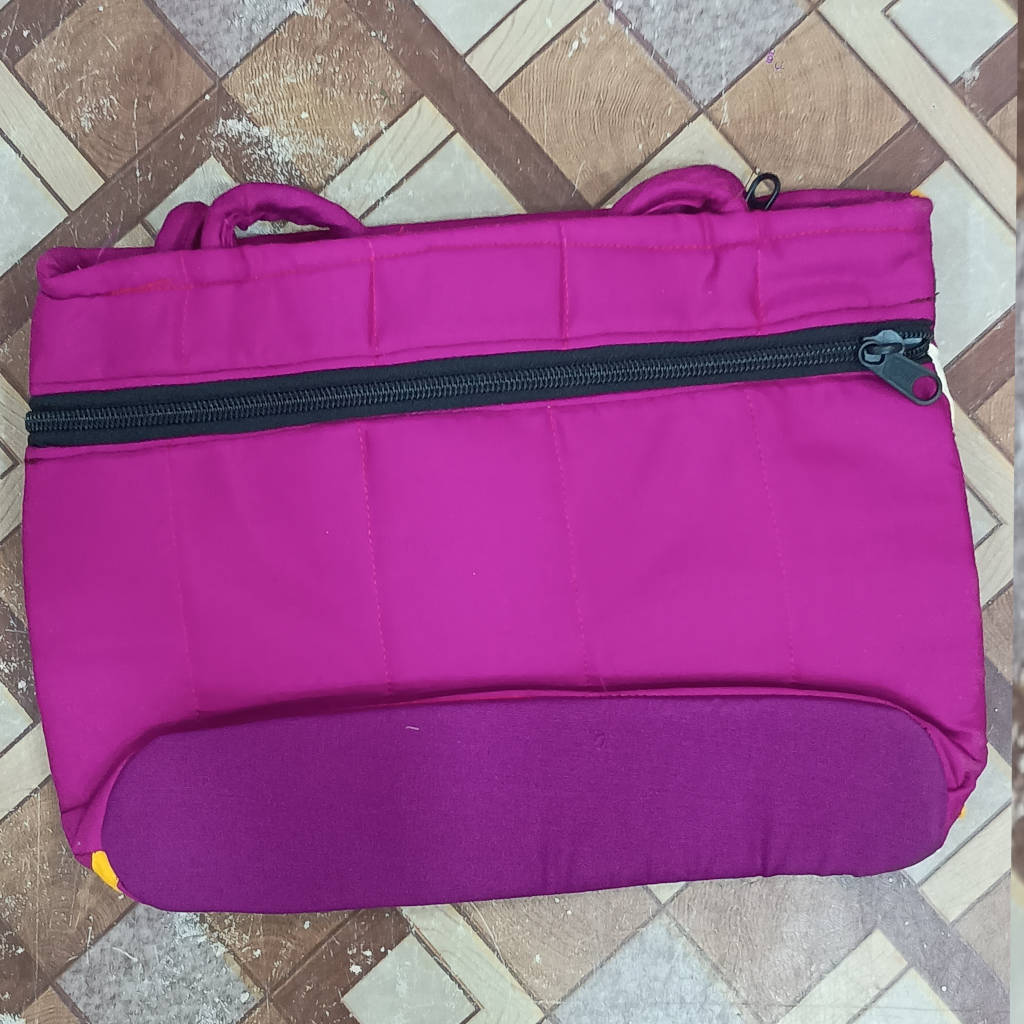 11 × 8 Inch Cotton Bag – Traditional Odisha Design - Light Purple