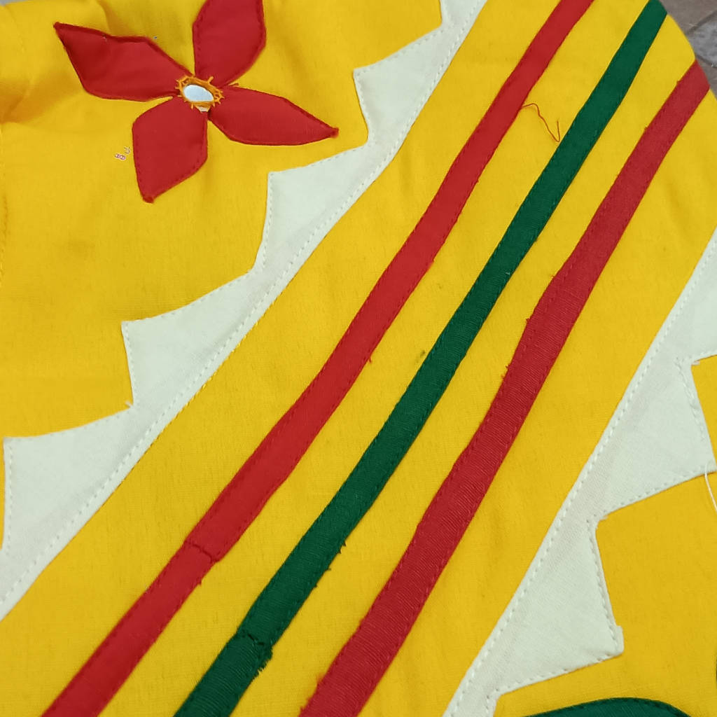 11 × 8 Inch Cotton Bag Traditional Odisha Design - Yellow Patch