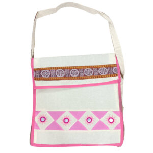 15 × 15 inch Cotton Flap Bag - Pipili Mudia Design