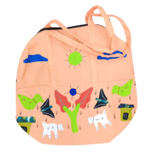 16 × 16 inch Modern Patchwork Cotton Bag - LightOrange