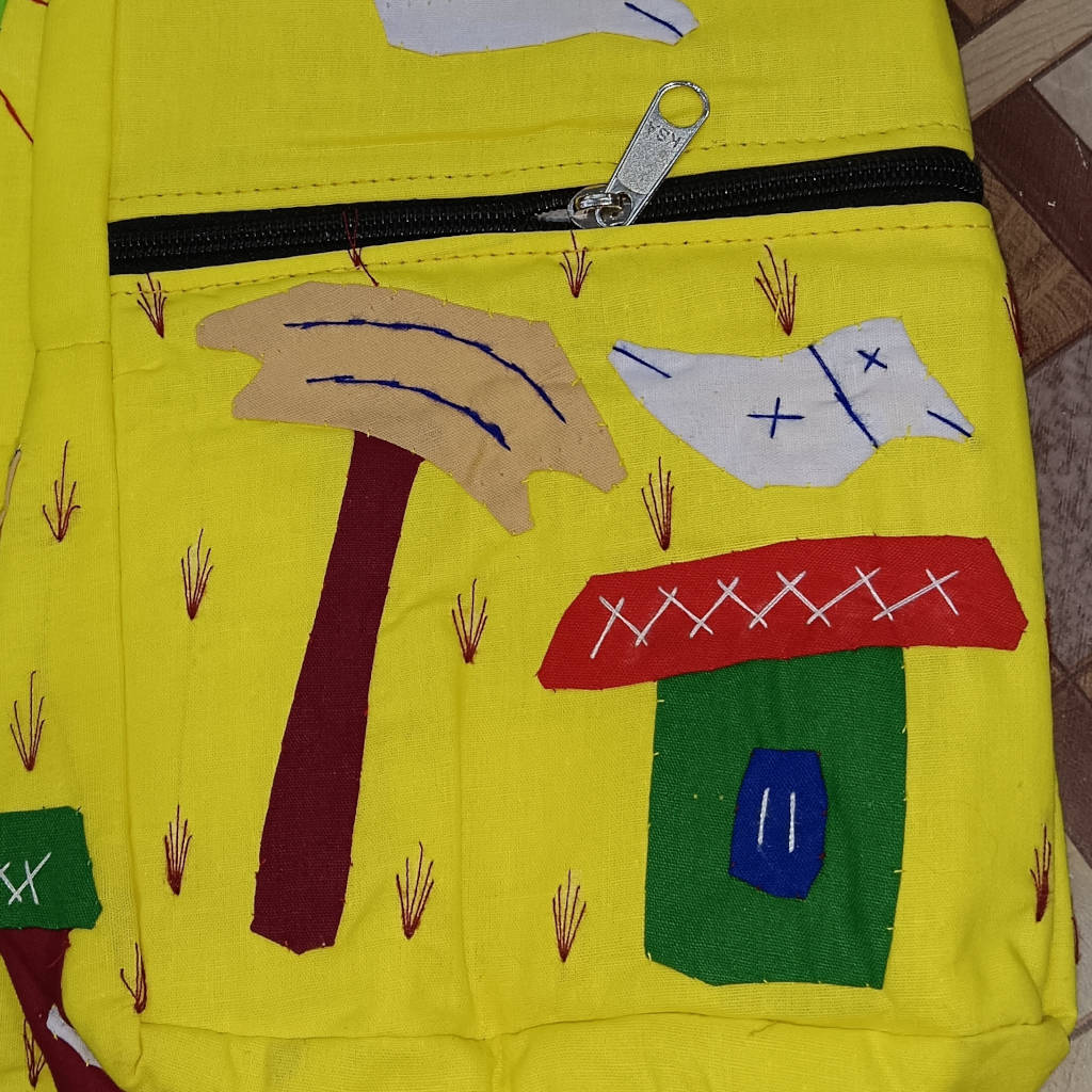 16 × 16 inch Modern Patchwork Cotton Bag - Yellow