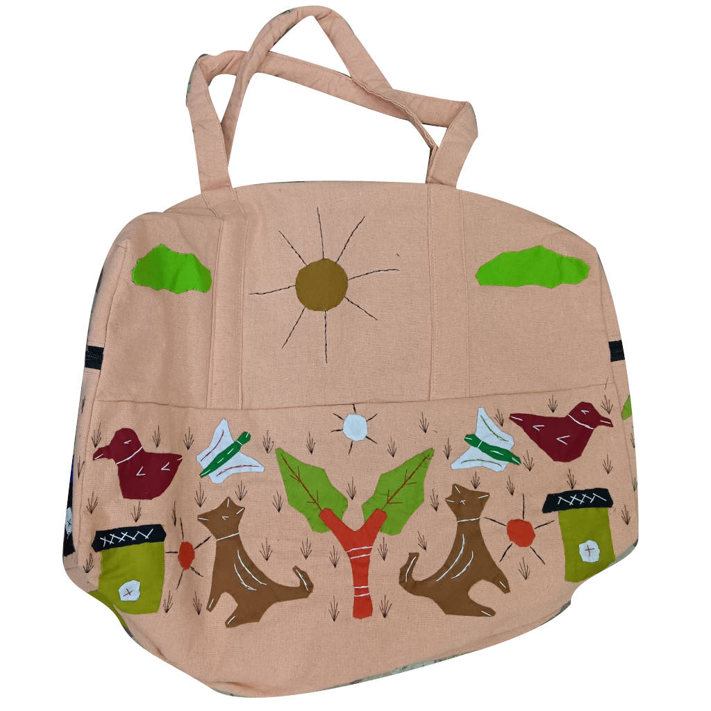 19 × 17 inch Cotton Modern Patchwork Bag - Special - Light Orange