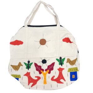 19 × 17 inch Cotton Modern Patchwork Bag - Special - White
