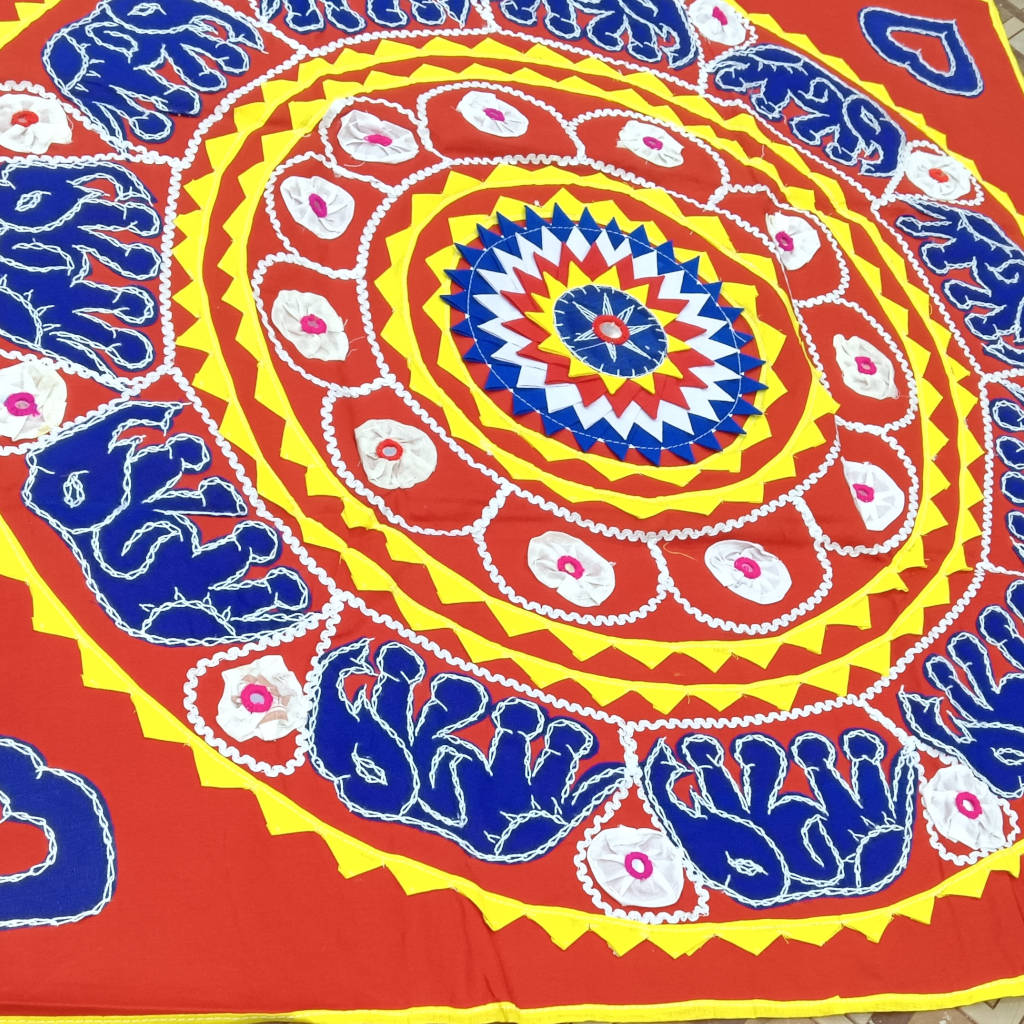 3 × 3 ft Handcrafted Traditional Cotton Elephant Design - Thin Fabric