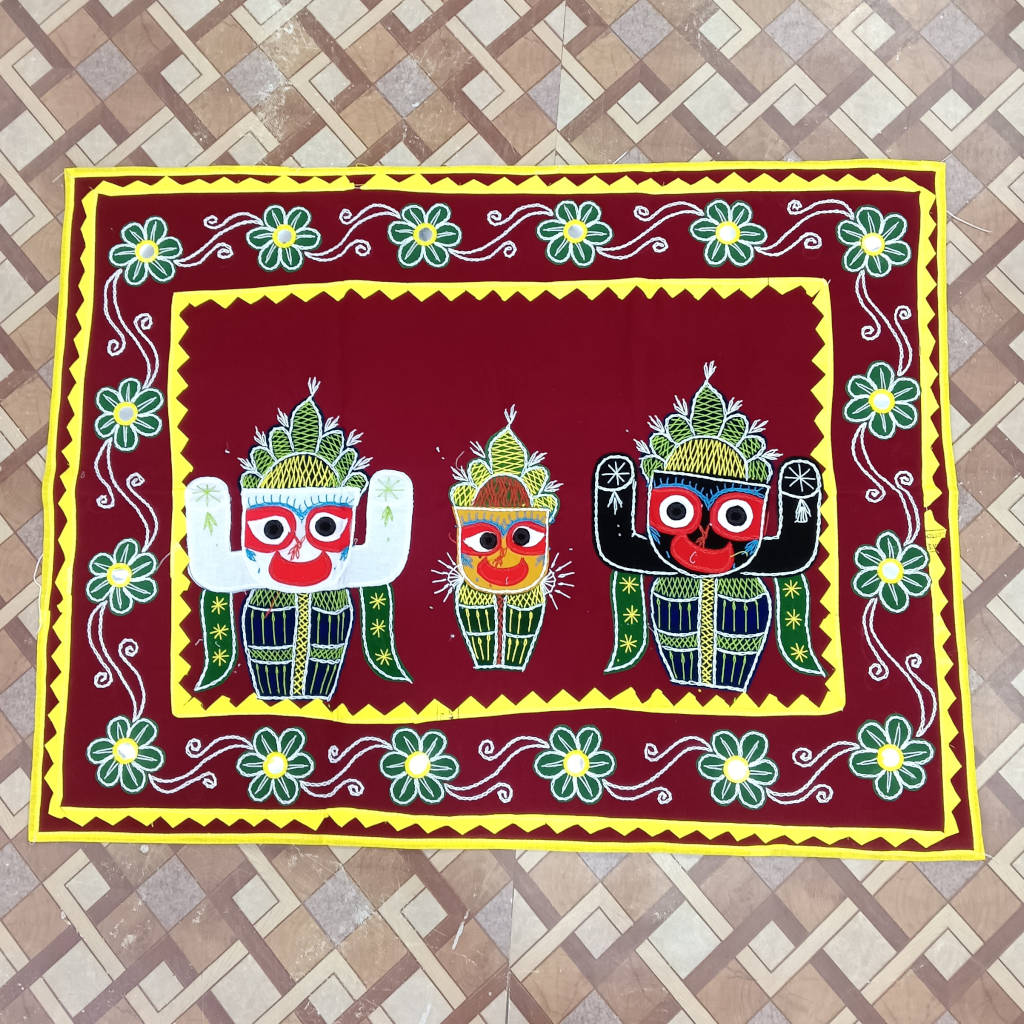 2.5 × 1.5 ft Velvet JBS Handcrafted - Maroon