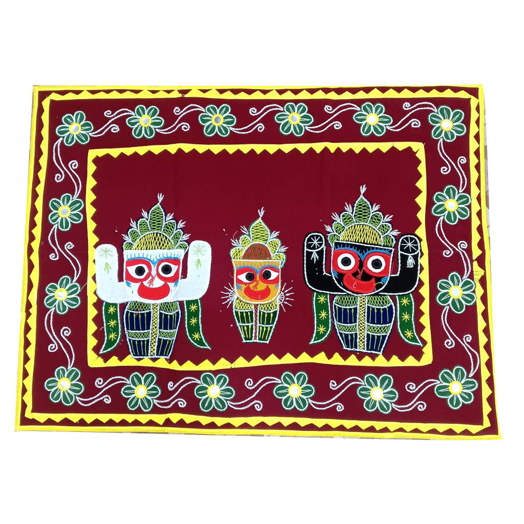 2.5 × 1.5 ft Velvet JBS Handcrafted - Maroon