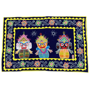 4 × 2 ft Pipili Applique JBS Handcrafted - Blue
