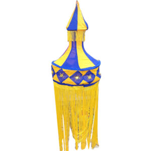 42 inch Pipili Applique Cotton Jhalar Lamp - Yellow and Blue
