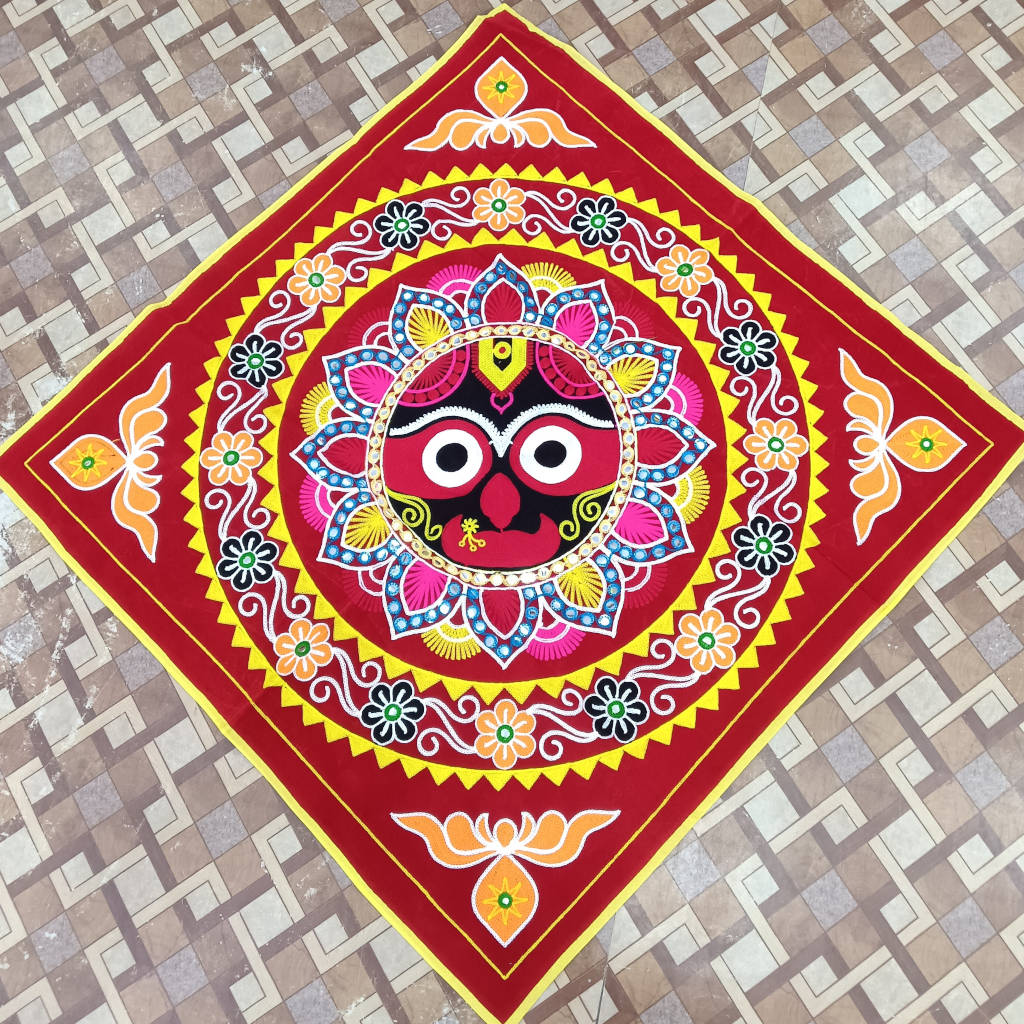 3 × 3 ft jagannath Embroidery Wool - Red