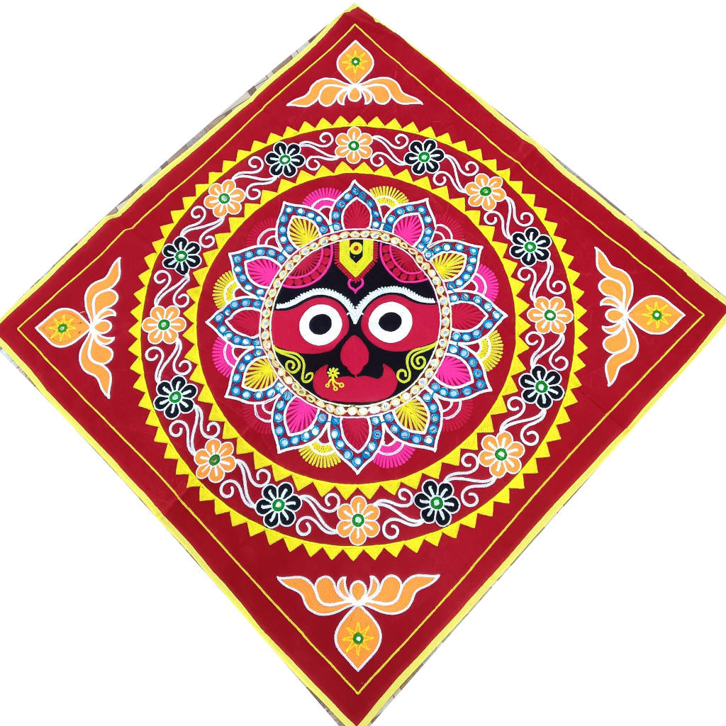 3 × 3 ft jagannath Embroidery Wool - Red