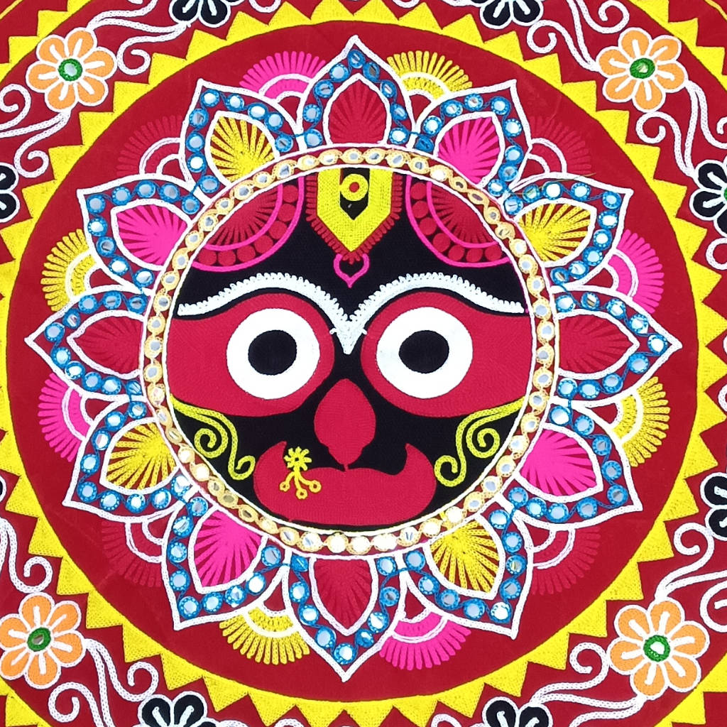 3 × 3 ft jagannath Embroidery Wool - Red