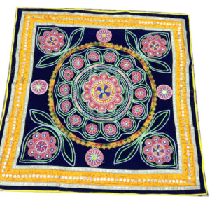 5 × 5 ft Pipili Applique Velvet Kunchh Flower - Blue