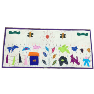 35 × 15 inch Modern Patchwork Cotton - Horizontal - traditional Odisha village life themed Applique design - Multi Colour