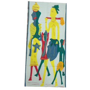 35 × 15 inch Modern Patchwork Cotton - Vertical - Tribal Family - Yellow