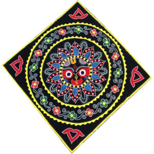2.5 × 2.5 ft Handcrafted Velvet Jagannath - Black