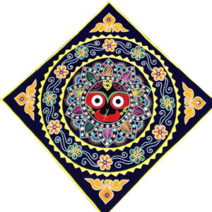 2.5 × 2.5 ft Handcrafted Velvet Jagannath - BlueYellow