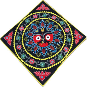 3 × 3 ft Handcrafted Velvet Jagannath - Black