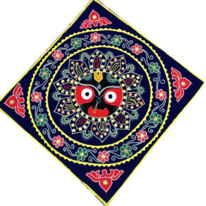 3 × 3 ft Handcrafted Velvet Jagannath - Blue