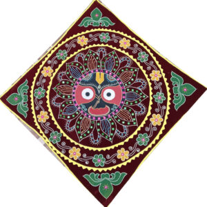 3 × 3 ft Handcrafted Velvet Jagannath - Maroon