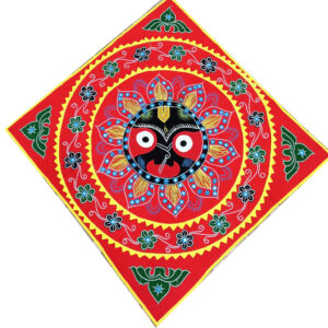 3 × 3 ft Handcrafted Velvet Jagannath - Red